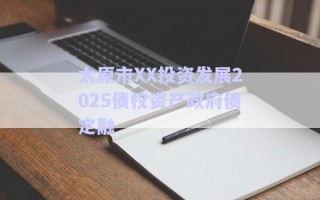 太原市XX投資發(fā)展2025債權資產(chǎn)政府債定融